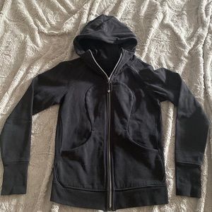 Scuba Full Zip Hoodie in black size 10
